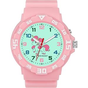 TENOCK Orologio Analogico Per Bambini Per Ragazzi E Ragazze Orologio Per Bambini Con Luce Notturna 30 M Impermeabile Per 4-12 Anni Per Insegnamento Del Tempo O Regali Per Bambini (Rosa)