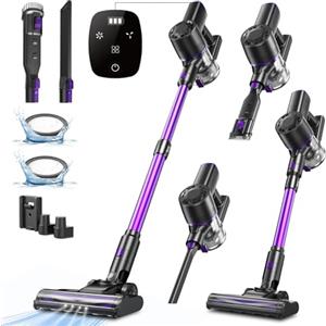 Vexilar V8PRO Aspirapolvere Senza Fili Potente,Scopa Elettrica Senza Fili Potente 40 Min,Aspirapolvere Portatile,Aspirapolvere Senza Sacco,Aspirapolvere Senza Filo per Pulizia Pavimenti,Viola