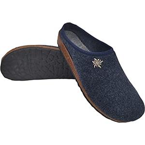 Gextop Originali Ciabatte Uomo Tirolesi per Casa Pantofole Invernali Slip On (Blue Jeans, Sistema Taglie Calzature EU, Adulto, Uomo, Numero, Media, 42)