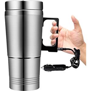 Luckxing Bollitore Elettrico - Tazza da Viaggio per Riscaldamento scaldabagno Elettrico a Tenuta stagna da 300 ml - Bollitore Elettrico Portatile per Macchina da caffè 12V / 24V per Picnic