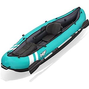 Bestway Hydro-Force Kayak Ventura 2,80 m x 86 cm (Contenuto: 1 kayak, 1 pagaia, 1 pompa manuale, 2 pinne rimovibili, 1 sedile, 1 borsa per custodia, toppa di riparazione), Azzurro