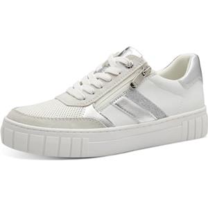 Marco Tozzi Sneaker da Donna Piatte con Chiusura Lampo, Tempo Libero, Bianco, 37 EU