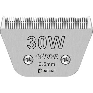 BESTBOMG Lame Rimovibili Larghe 30W per la toelettatura degli Animali Domestici,compatibili con tosatrici Andis,Oster A5,Wahl KM10/Moser 45/Masterclip A5,Lunghezza di Taglio 0,5 mm (1/50 di Pollice)