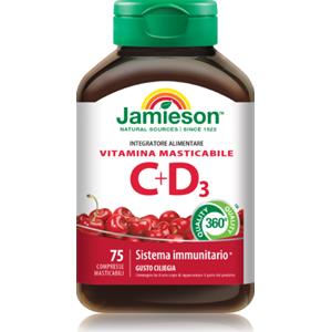Jamieson Vitamina C + D3 Masticabile alla Ciliegia, 75Cpr
