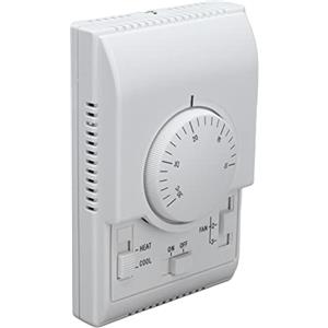 WNSC Termostato Aria Condizionata WNSC, Regolabile a 2 Vie per Fan Coil, Termostato Aria Condizionata Centrale, Bianco, Semplice e Funzionale