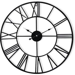 Antic by Casa Chic Casa Chic Orologio da Parete Silenzioso e Facile da Montare, Orologio da Parete Grande per Cucina in Metallo al Quarzo, Design Vintage per Interno/Esterno, Orologio da Muro per Casa e Ufficio 60 cm