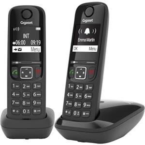 GIGASET TELEFONO FIJO AS690 DUO NEGRO