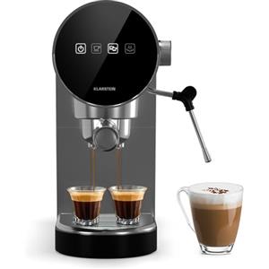 KLARSTEIN Macchinetta Caffe Espresso 0.9L, Macchina da Caffè, Caffè Espresso e Cappuccino, Macchina Caffè Barista 20 Bar In Acciao Inossidabile per Caffè Latte e Macchiato, 1360W con Montalatte