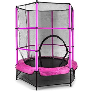 KLAR FIT Klarfit Tappeto Elastico Bambini da Giardino, Trampolino da Interno Esterno, Anti Scivolo, con Rete di Protezione, Mini Saltarello 3-6 Anni, 160cm