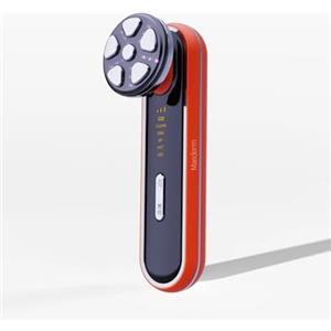 MASDERM Massaggiatore Viso 5 in 1 con Radiofrequenza, Microcorrente e Ultrasuoni, Terapia LED Rosso/Blu e Calore, Dispositivo Antirughe Lifting per Viso e Collo, Pulizia Viso, Rassodante e Illuminante