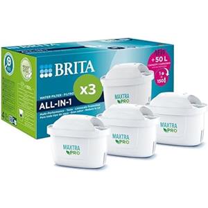 BRITA Filtri MAXTRA+ per Caraffa Filtrante per acqua - incl. 3 Filtri MAXTRA+ per la riduzione di cloro, calcare e impurità