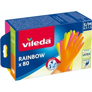 Vileda Rainbow Guanti Multiuso in Nitrile, Multicolore, 80 Pezzi, Taglia S/M