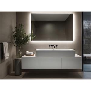 DIAMOND HOME Specchio retroilluminato Bagno 100x80x2,3 cm,Specchio da parete con Led 6000K Luce Fredda, Specchio Moderno Rettangolare, Ingresso, Camera da Letto
