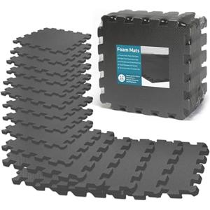 Generic Tappeto Palestra, Tappeto Puzzle, Tappeto Gomma Antiscivolo, Tappetino Palestra, Tappetino Fitness, Home Gym, Tatami Palestra, Tappeti, Tappetino Ginnastica, x12 Puzzle 30x30cm 12mm (grigio)