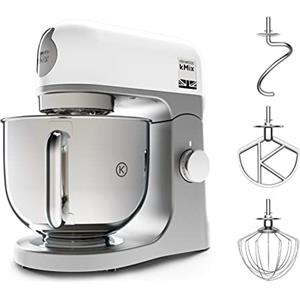 Kenwood kMix KMX750CR - Robot da cucina con ciotola in acciaio inox da 5 l, sistema di sicurezza per uso sicuro, alloggiamento in metallo, 1000 W, kit da pasticceria 3 pezzi e protezione antischizzi,