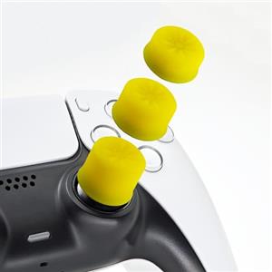 Luck&Link Thumb Grip Set Joystick Cap Analog Stick Cap Per Switch Pro/PS5 Dualsense/Xbox [XSX/XB1] (giallo)
