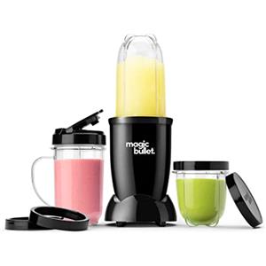 Magic Bullet, frullatore elettrico, tritatutto, frullatore smoothie, frullatore, Tritatutto, Multifunzione, Potenza 200W, Bicchiere da 500ml, 300ml, 560ml Nero, MBR10B