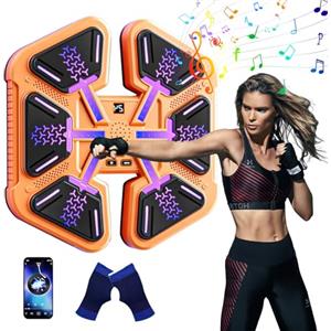 EagerMinds Music Boxing Machine, Smart LED Bluetooth Music Boxing Machine, con guantoni da boxe, bersaglio da parete, 9 modalità di velocità e modalità di conteggio per adulti e bambini Exercise (C)
