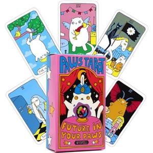 HQRKOTM 78 tarocchi gatti, carte dei tarocchi uniche per gli amanti dei gatti e gli appassionati dei tarocchi - Paws Tarot