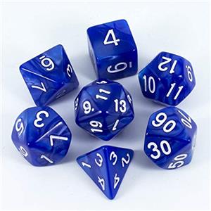 BOBOZHONG Dadi Poliedrici,7 PCS Poliedrici Dadi da Gioco, Layered Polyhedral D&D Dice, per Dungeons And Dragons DND Rpg Giochi da Tavolo MTG (Blu)