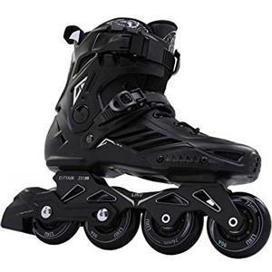 LIKU Pattini in linea professionali per fitness, unisex, adulti, giovani, colore nero (uomo 7, donna 8)