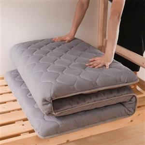 YOUGANG Materasso futon giapponese, tappeto tatami, letto singolo/matrimoniale/queen size, materasso pieghevole a pavimento, portatile da viaggio e da campeggio (grigio, 80 x 190 cm)