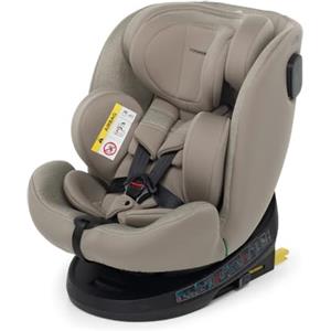 Foppapedretti Seggiolino Auto Circle I-Size, Seduta Girevole a 360°, per bambini da 40 a 150 cm di altezza, 0-12 anni, conforme ECE R129, Fissaggio Isofix e TopTether, Safe Body Protection, Sand