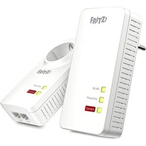 FRITZ! Avm Fritz Powerline 1260E/1220E - Set Wlan Punto Di Accesso Wlan, Ideale per Streaming Media O Collegamento Nas, 1,200 Mbit/S, Versione In Lingua Tedesca, Bianco