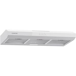 Klarstein Contempo 90 Cappa Aspirante da Incasso, 90cm Cappa per Cucina con Frontale in Vetro Acrilico, 200 m³/h, LED, Filtri ai Carboni Attivi, Bianco, Efficienza Energetica C