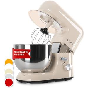 Klarstein Planetaria Professionale, Impastatrice Planetaria 5 Litri con Ciotola, Impastatrice Planetaria Professionale 1800W per Pizza e Dolci a 6 Velocità, Impastatrice Pane con Gancio e Frusta