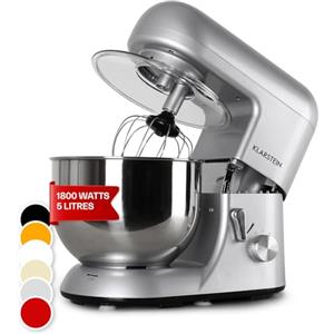 Klarstein Planetaria Professionale, Impastatrice Planetaria 5 Litri con Ciotola, Impastatrice Planetaria Professionale 2000W per Pizza e Dolci a 6 Velocità, Impastatrice Pane con Gancio e Frusta