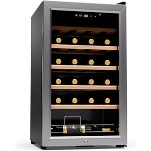 KLARSTEIN Shiraz Premium Smart 24 - Frigorifero per vini, 24 bottiglie, temperatura regolabile, illuminazione LED, controllo WiFi, display touch