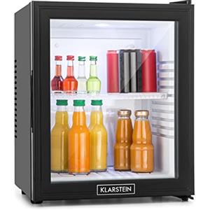 Klarstein Mini Frigo da Camera, Frigo Portatile da Camera, Frigorifero Piccolo da Ufficio, Mini Frigo Bar da Camera con LED, Ripiani Rimovibili, Mini Frigo Portatile Campeggio e Skin Care 12-18°C, 32L