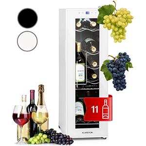 KLARSTEIN Cantinetta Vino Design, Cantinetta Vino Refrigerata a Zona Singola per Vino Rosso, Bianco e Birra, Controlli Touch, Frigo Vino Cantinetta per Esterno/Interno, 5-18°C, 32L, 12 Bottiglie