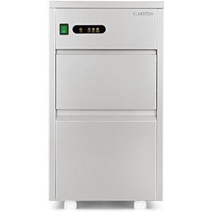 Klarstein Powericer - Macchina per Cubetti di Ghiaccio, Ice Maker Professionale, Struttura in Acciaio Inox, Compressore ad Alte Prestazioni Silenzioso, XL, 20 kg/24 h, Argento