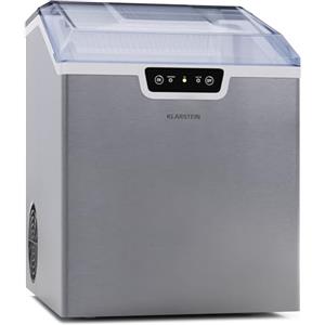 Klarstein Macchina Ghiaccio 3.2 L, Macchina del Ghiaccio Professionale, Fabbricatore Ghiaccio Secco Alimentare fino a 18 kg, Ghiaccio a Cubetti, Macchina Ghiaccio Casa per Cocktail Autopulente