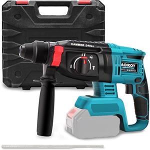 Aoikoy Martello Demolitore Senza Fili 21V, Tassellatore a Batteria con Motore Senza Spazzole, Foratura Fino a 32 mm di Diametro, Impugnatura Regolabile a 360° e Batteria Makita Compatibile(senza batteria)