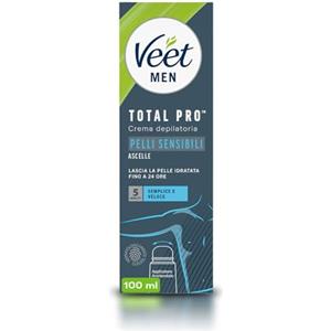 Veet Men Crema Depilatoria Uomo per Ascelle per Pelli Sensibili con Applicatore Ergonomico, Dermatologicamente Testata, 100 ml