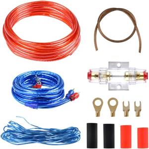 OTYMIOW 4.5 m Kit Cablaggio Amplificatore Auto 10 GA Set Cavi Amplificatore per AutoCavo Subwoofer Audio AutoFilo Cablaggio AmplificatoreSubwoofer Car Audio CavoAmplificatore Auto-Subwoofer Cable