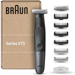 Braun Series X RASOIO ELETTRICO BARBA E Capelli, REGOLABARBA UOMO Con Rifinitore per Rasatura Uomo, lama 4D E Protezione SkinShield, Imballaggio Riciclabile, Idea Regalo, XT5270 Nero