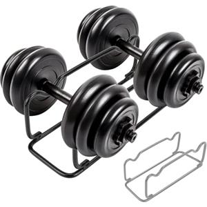 QWORK® 1 pezzo supporto per manubri, porta manubri, porta manubri palestra casa, 30x11x10 cm, nero