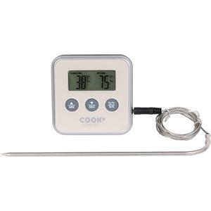 COOK CONCEPT Cuisy Termometro Sonda Digitale Timer Cottura Forno e Barbecue | Acciaio inox, termometro sonda digitale, timer integrato, cottura forno barbecue carne, display digitale, preciso, cucina
