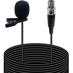 MICMXMO Microfono Lavalier Mic a Revers Compatibile con AKG Trasmettitore Wireless, Omnidirezionale Condensatore Microfono(Presa Mini XLR TA3F)