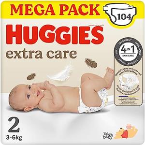 Huggies Extra Care, Pannolini Taglia 4 (7-18 Kg), Ultra assorbente, Pacco Scorta, 66 Pz