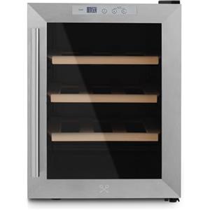 LES PETITS CHAMPS Les Petit Champs Cantinetta per vino CAVS12,12 bottiglie, 31L, porta in acciaio inossidabile, temperatura regolabile da 11°C a 18°C, sistema termoelettrico, illuminazione a LED, 3 ripiani