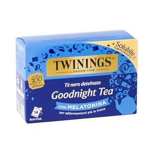Twinings, Goodnight Tea con Melatonina, Tè Nero Deteinato Solubile per Addormentarsi più in Fretta, Sapore Morbido e Bilanciato, Infusi e Tisane, 1 Confezione da 14 Bustine