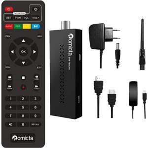 Romicta Decoder Digitale Terrestre 2024 - Decoder DVB-T2/C 1080P H.265 HEVC 10Bit, Ricevitore TV con USB PVR, WiFi, YouTube, LCN, HDMI, SCART, Lettore Multimediale, Telecomando Universale 2in1