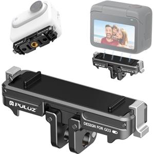 PULUZ Supporto magnetico pieghevole a sgancio rapido per Insta360 GO 3 GO 3S, con foro da 1/4 e adattatore per fotocamera, per supporto, treppiedi, supporti e altri accessori per action camera per