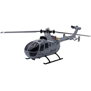 MODSTER BO-105 Flybarless RC elicottero I 256 mm I RTF RC elicottero con stabilizzazione a 6 assi, avvio/atterraggio auto, grigio
