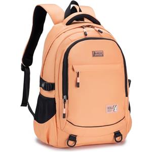 BAGZY Zaino Da Viaggio 45x36x20 Impermeabile Aereo Bagaglio a Mano Easyjet con Scomparto per Laptop Da 15,6 Pollici Grande per Viaggi Scuola per Il Tempo Libero (Arancione)